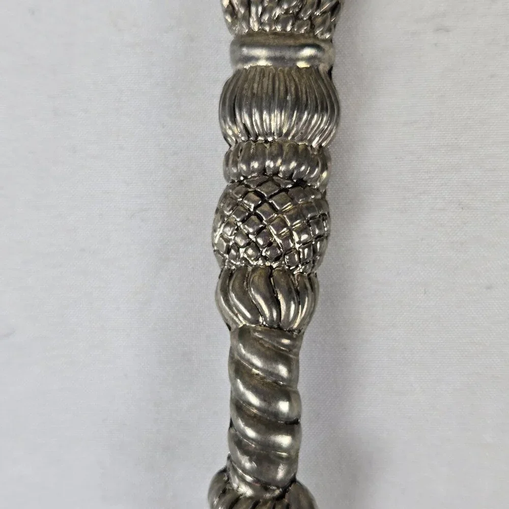 Vintage Silea Silver Plate Salad Servers Tassel Look Handles Heavy Weight